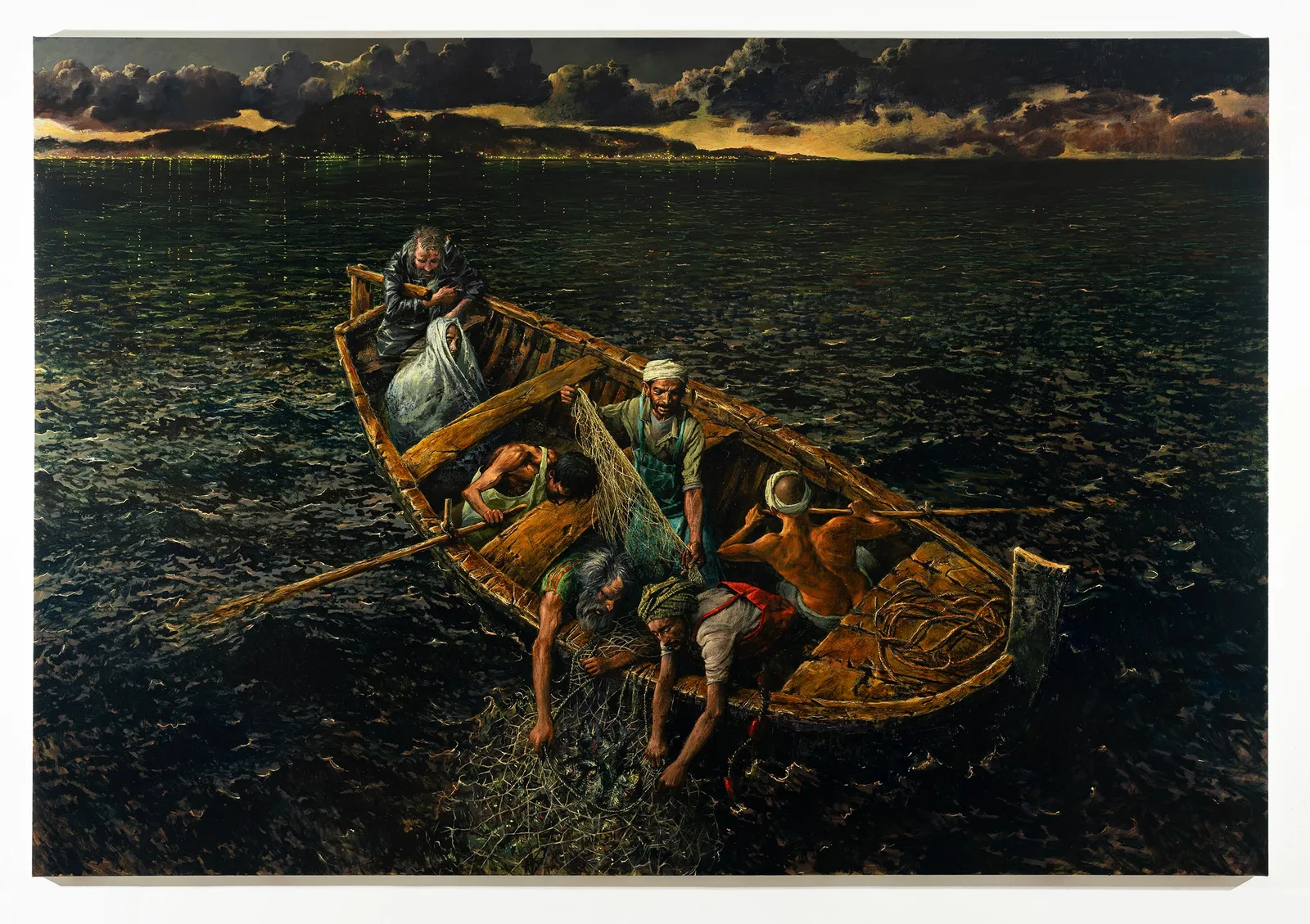 Francesco De Grandi, Pesca miracolosa, 2025. Oil on canvas · 170 × 250 cm