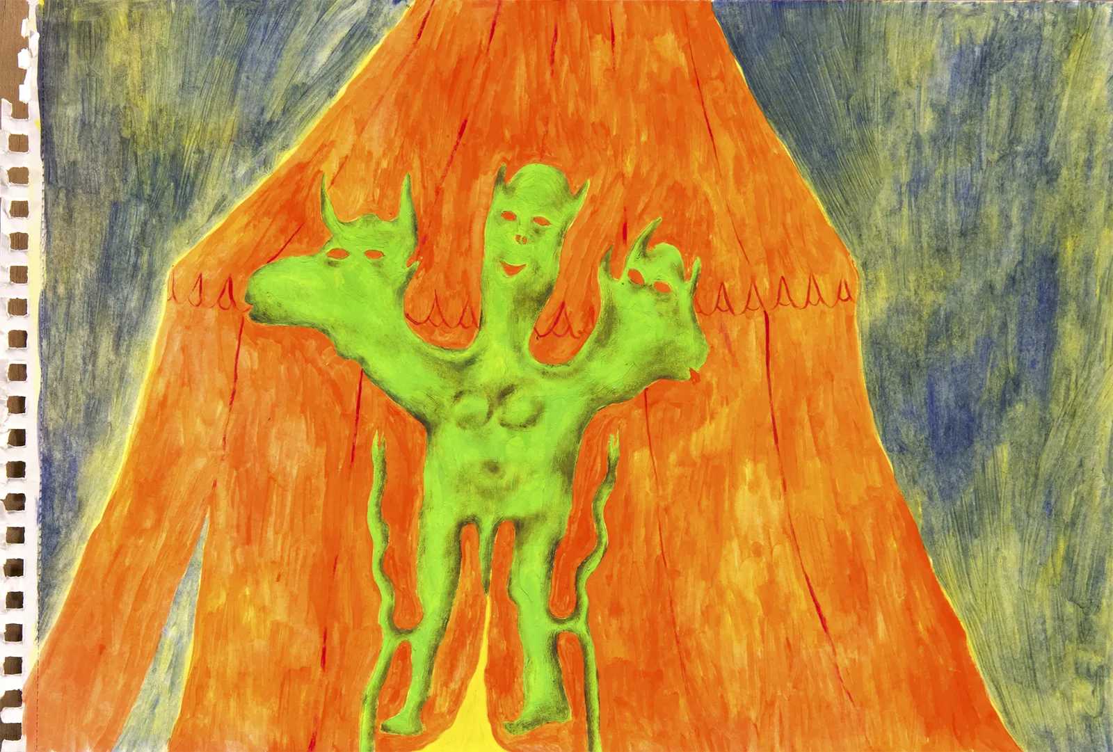 Ada Rizzo, Esibizionista, 2025. Oil on paper · 29.7 × 42 cm