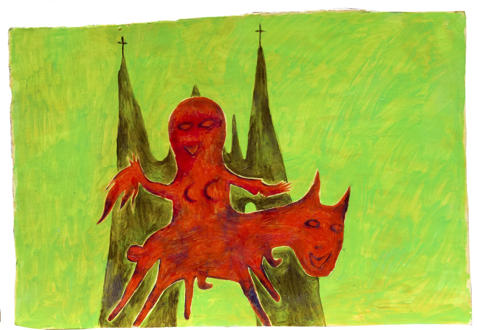 Ada Rizzo, Stregheta, 2025. Oil on cardboard · 37 × 52 cm
