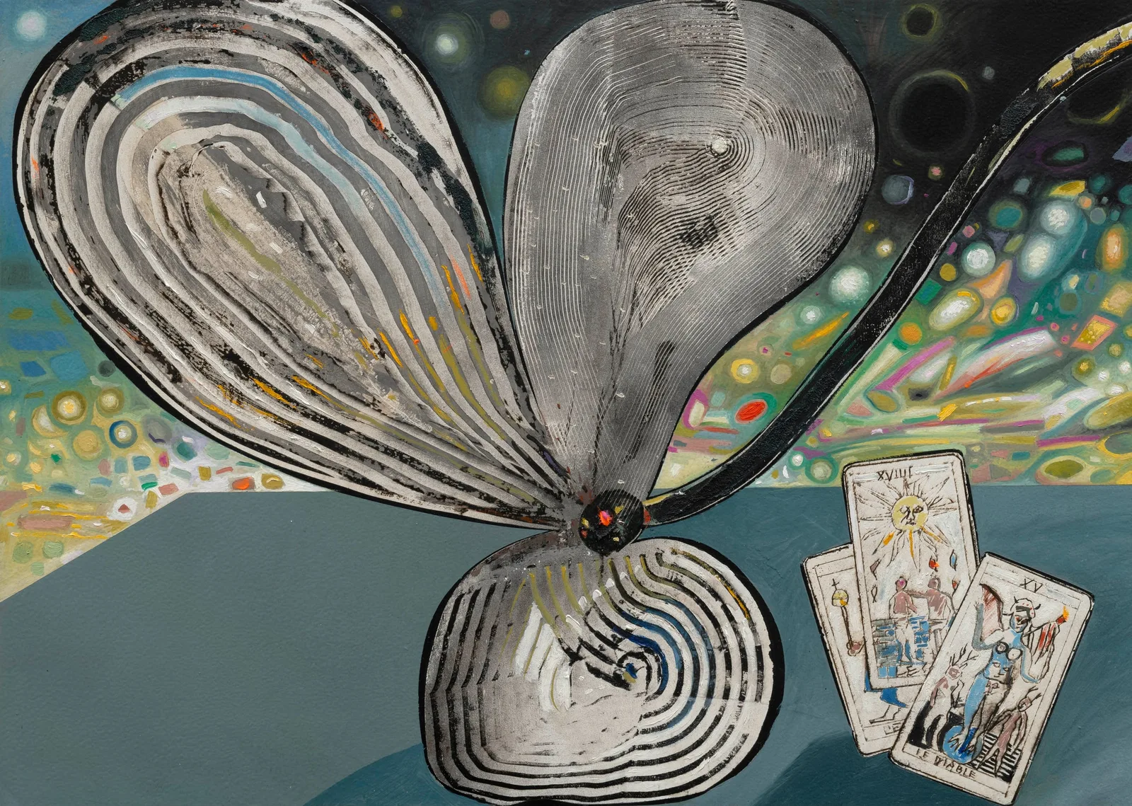 Mattia Barbieri, Prediction fever, 2025. Oil and tempera on wood · 50 × 70 cm