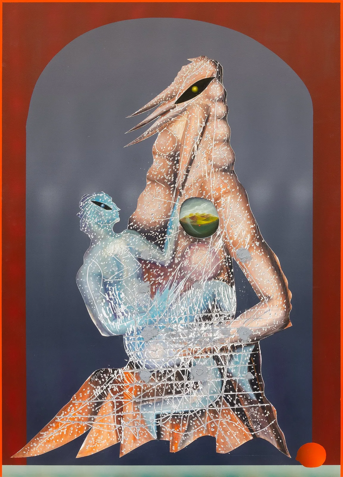Mattia Barbieri, Madonna con bambino, 2021. Oil and tempera on panel · 125 × 90 cm
