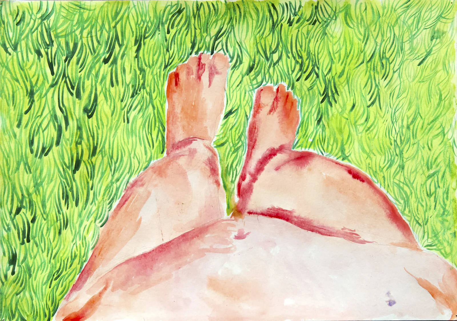 Ada Rizzo, S.T. 03, 2026. Watercolour on paper · 297 × 42 cm