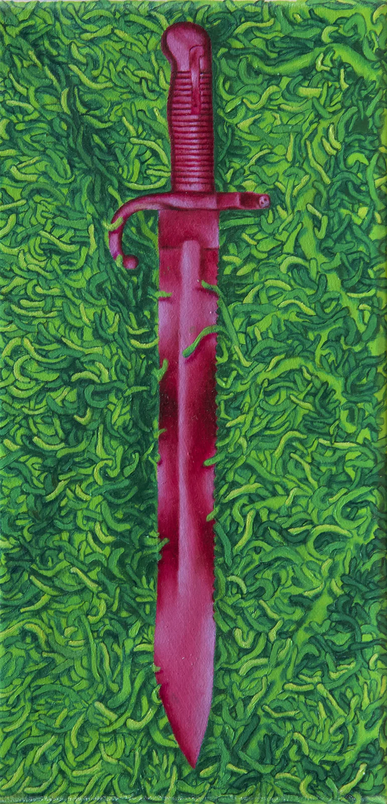 Ada Rizzo, Accura, 2025. Oil on canvas · 30 × 15 cm