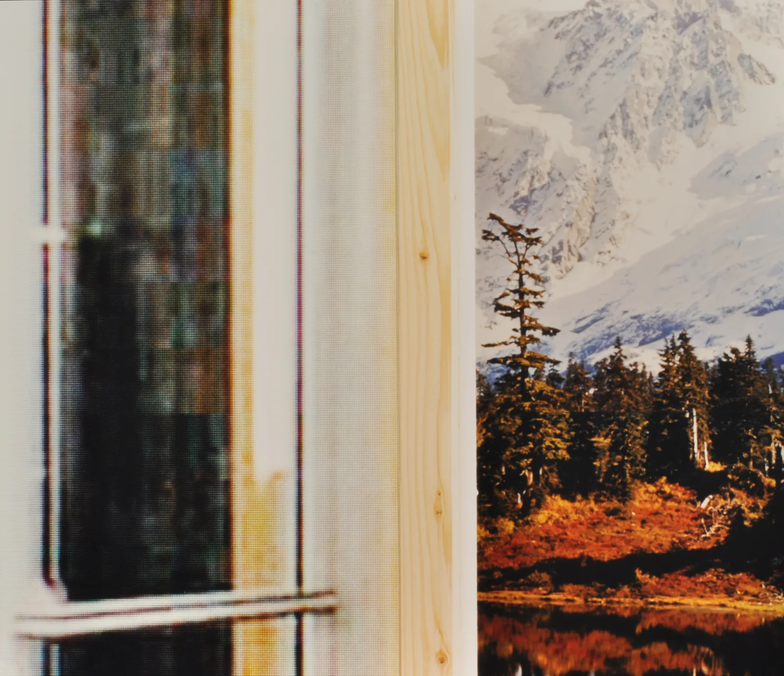 Martina Sauter, Tür und Landschaft, 2010. Two-part C-print collage on aluminium · 30 × 34.5 cm