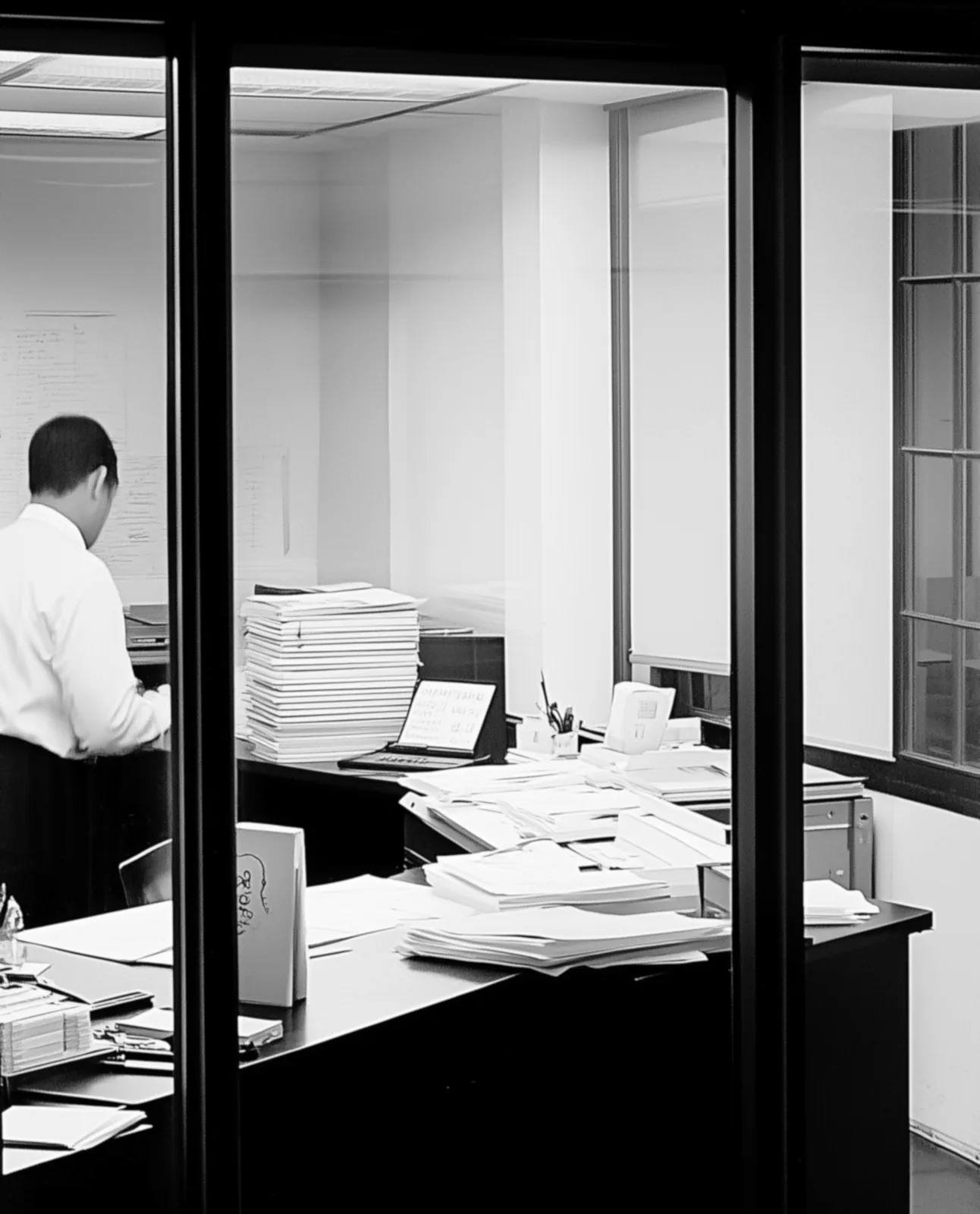 Martina Sauter, dw: office, 2025/26. Silver gelatin print, framed · 40 × 30 cm
