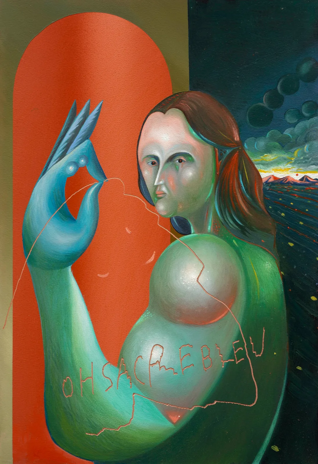 Mattia Barbieri, Raffaello, Oh sacre bleu, 2025. Oil on copper · 32 × 22 cm