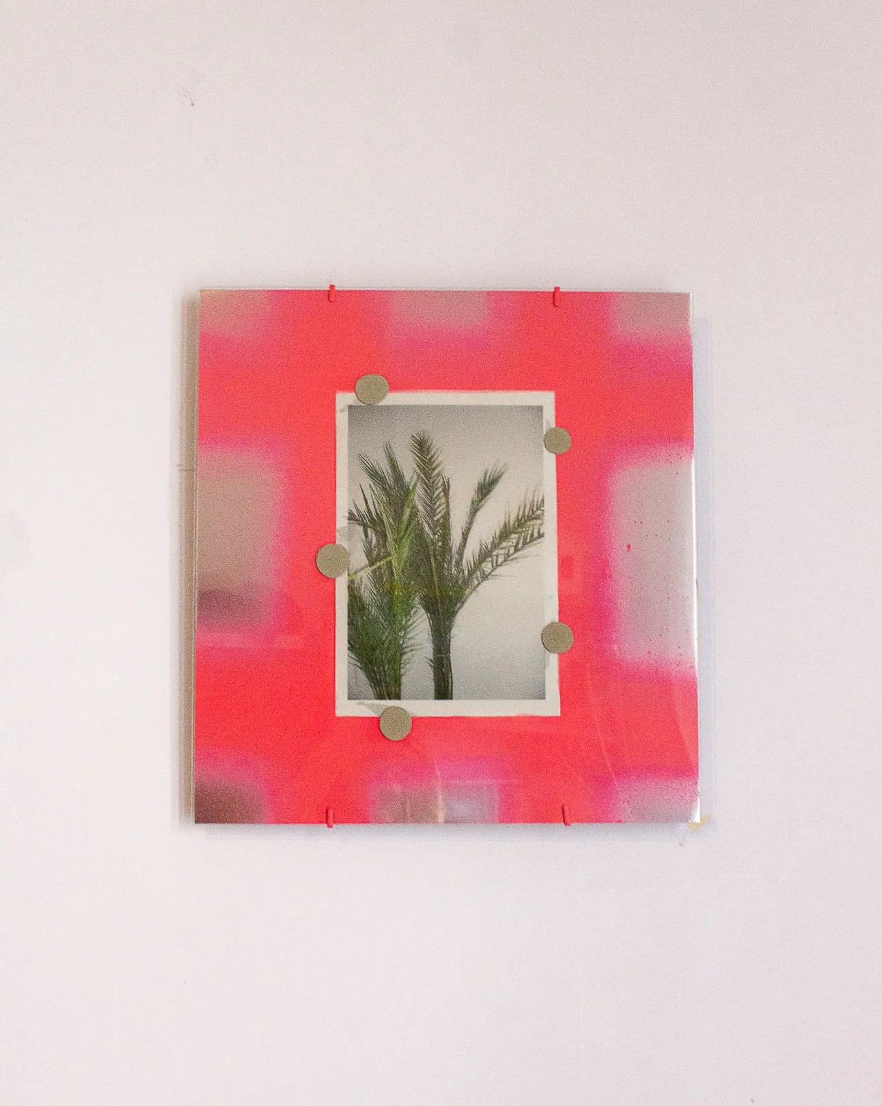 Angela Pillitteri, Infraspazi, 2025. Photo on enamelled steel · 35 × 33 cm